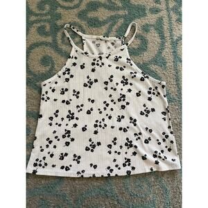 Olivia Rae White Floral Tank Youth M